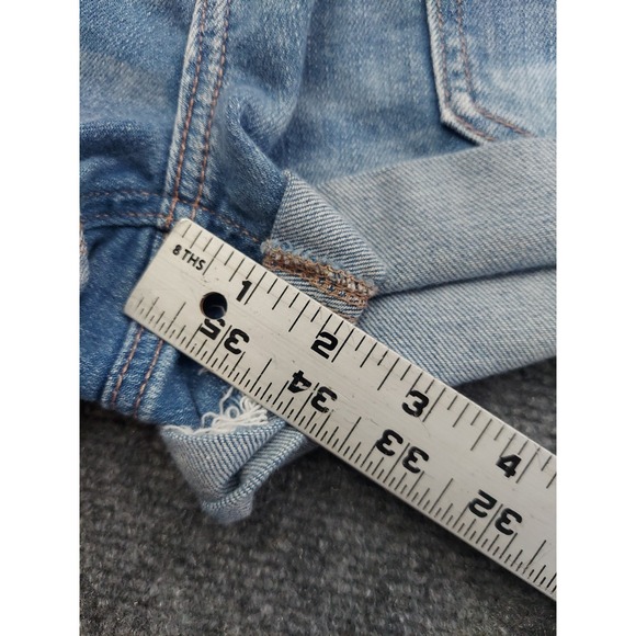 American Eagle Denim Shorts Womens 6 Blue Easy Shortie Cuffed Elastic Back Waist - Picture 4 of 11